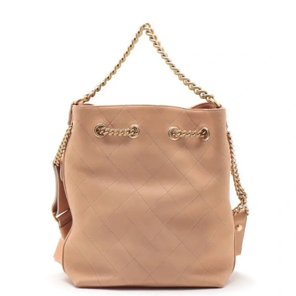 Chanel Matelasse Drawstring Chain Two-Way Shoulder Bag in Beige - Picture 2 of 7